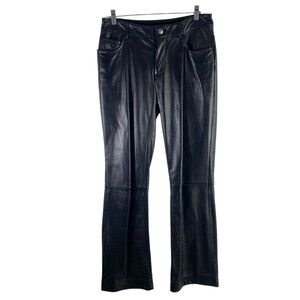 Wilsons Leather Black Leather Boot Cut Pants